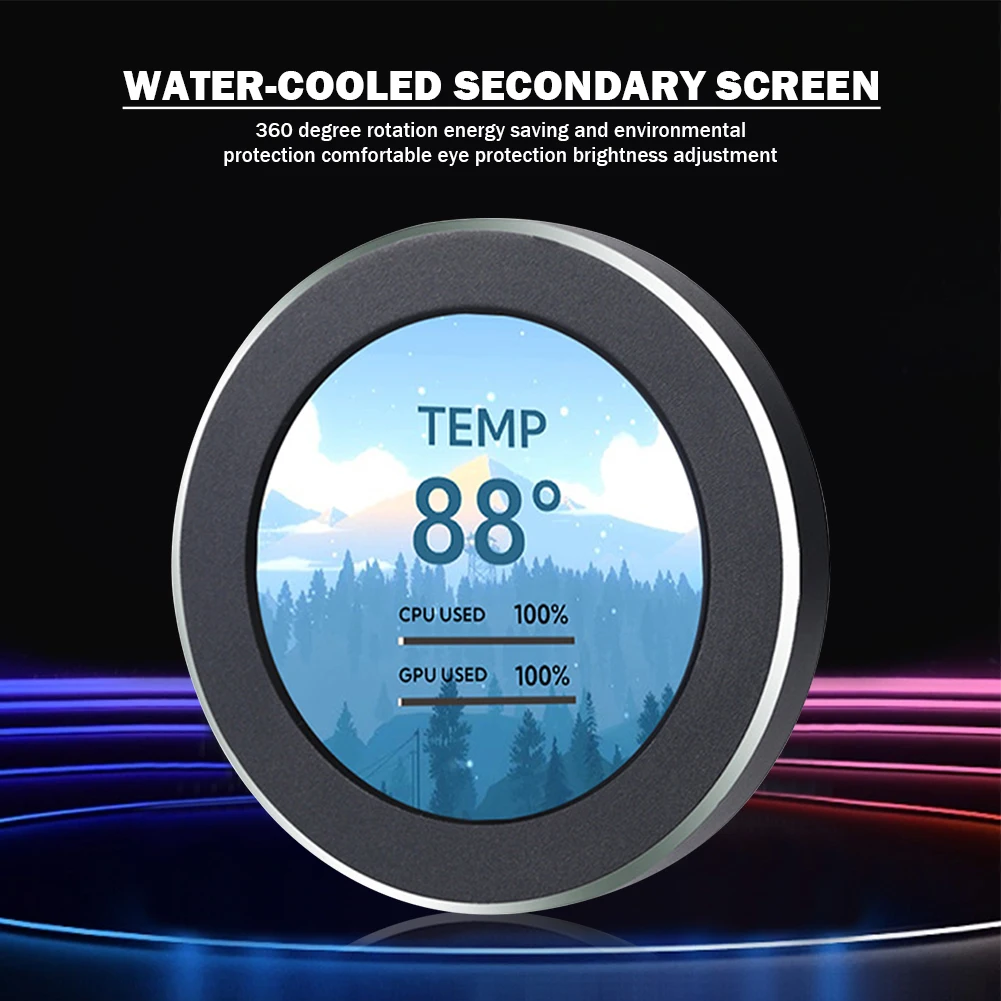 2.1 2.8인치 IPS PC 수냉식 보조 화면 480x480 USB 수냉식 원형 LCD CPU GPU 모니터링 미니 PC 게이머 디스플레이