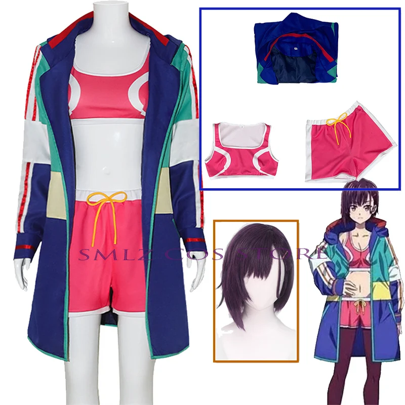 

Zom 100 Shizuka Mikazuki Cosplay Anime Shizuka Mikazuki Cosplay Uniform Jackets Bra Shorts Set Halloween Costume for Woman