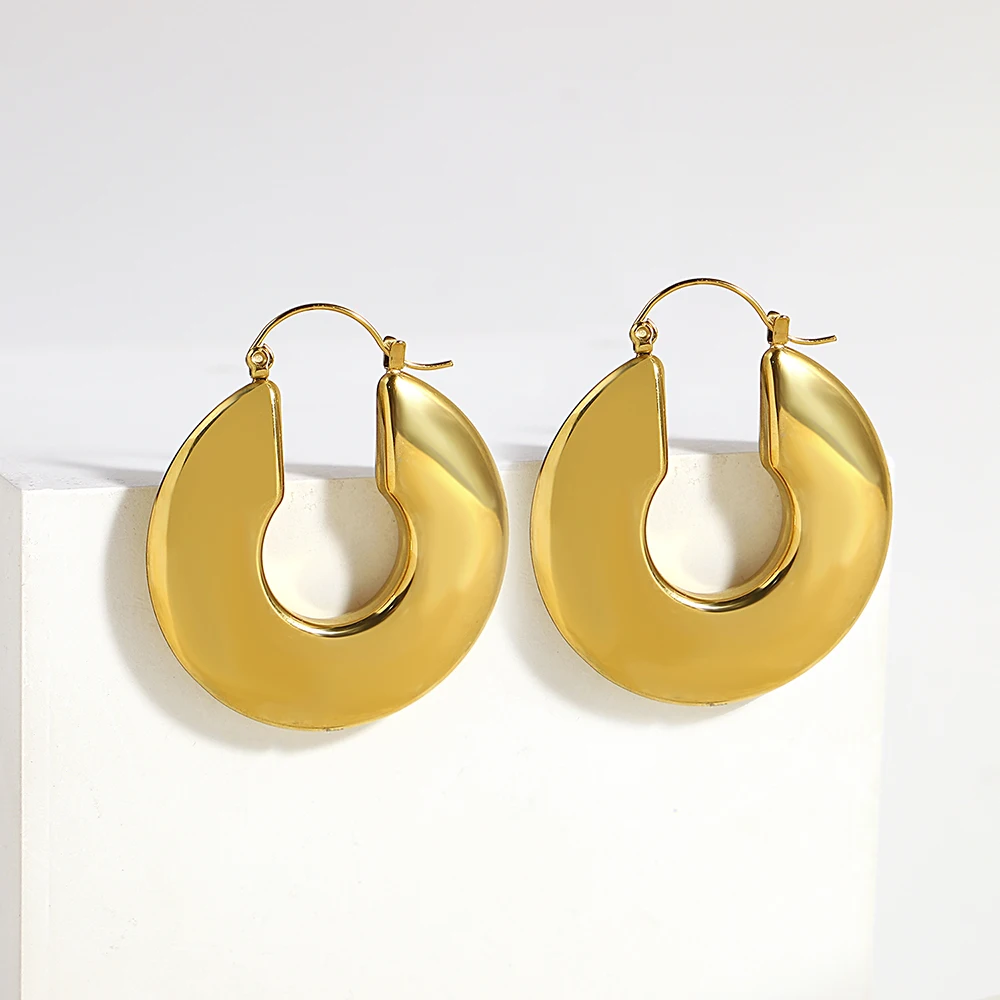Chunky Gold Hoop Earrings For Women, Dupes Earrings Lightweight Waterdrop Hol... 726084161481