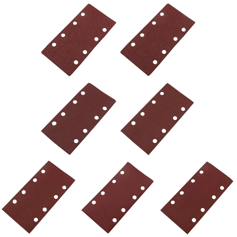 

8 Hole Polishing Hook and Loop Pads Rectangular Self-adhesive Flocking Sandpaper