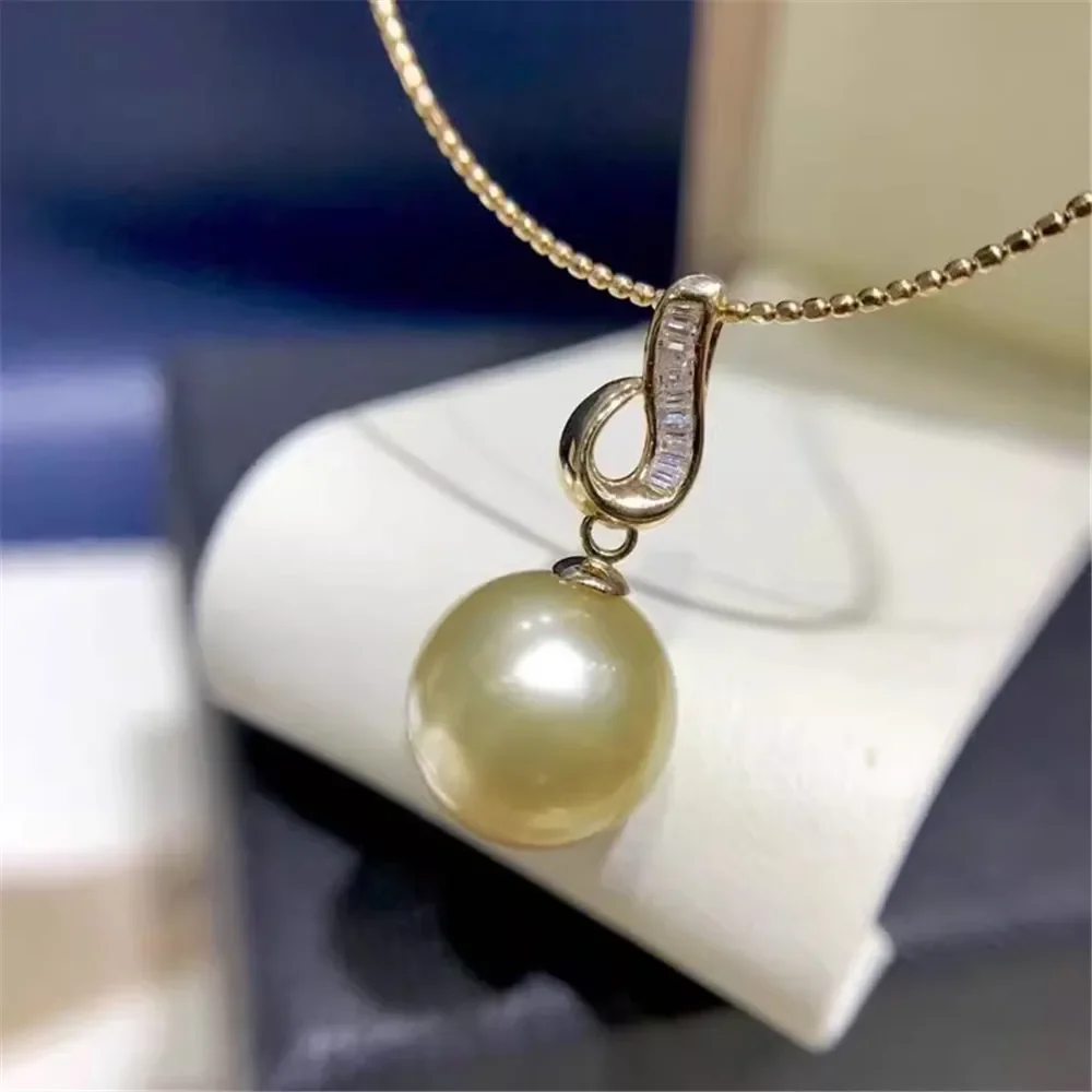 

DIY Pearl Accessories G18K Gold Pearl Pendant Empty Jade Pendant Empty Female Fit 9-12mm Oval Beads G170