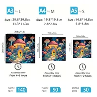 Wooden Jigsaw Puzzle Family Assembly Party Game Holiday Wall Decor Wooden Jigsaw Nano glue can be pasted Puzzle 2