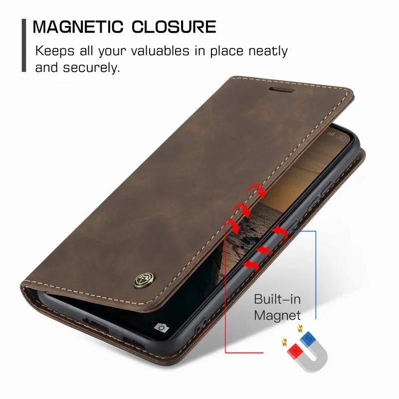 Luxurious Leather Wallet Flip Phone Case with Stand and Card Holder