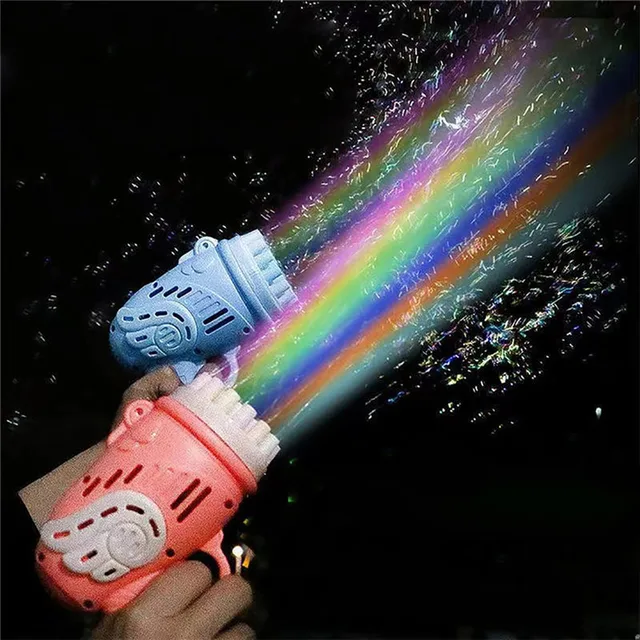 Automatic Gatling Bubble Gun Kids Toys Summer Soap Water Bubble Machine Gun 2-in-1 Electric Bubble Machine for Children Gift Toy 2