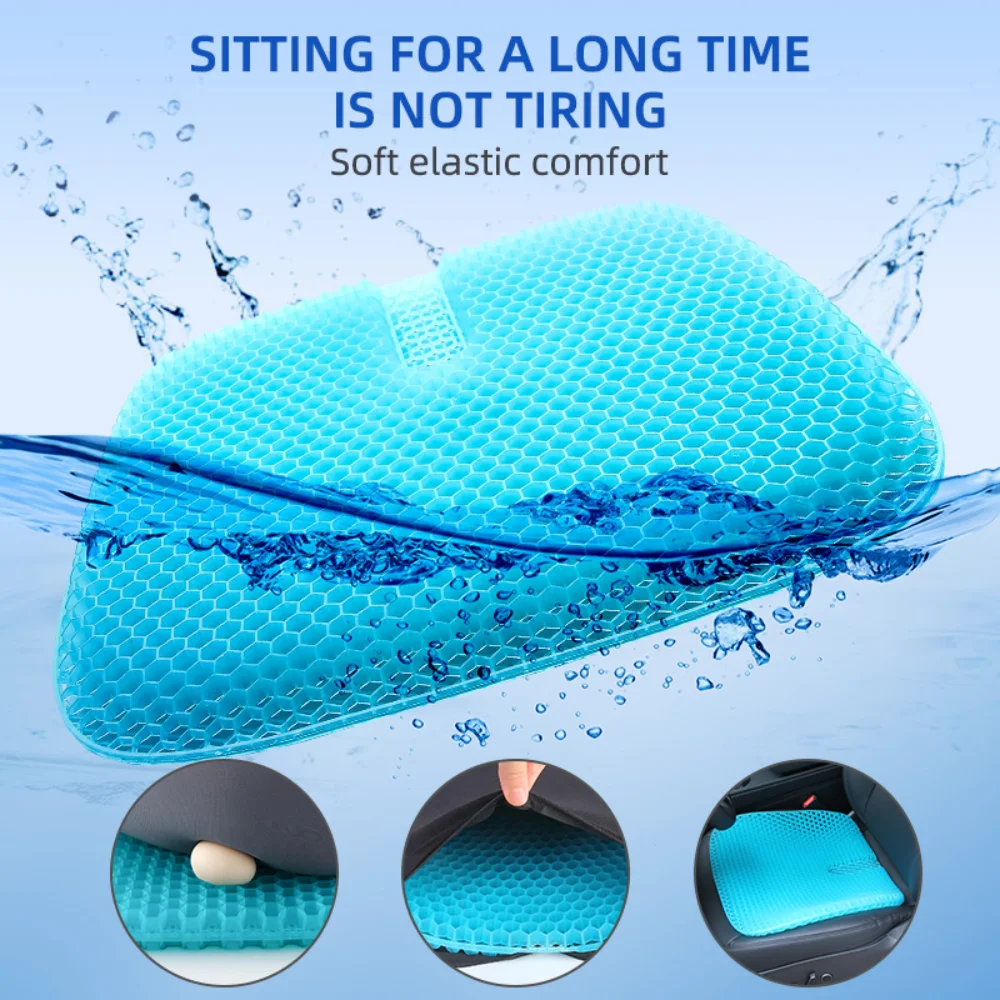 45x42cm Double Thick Gel Seat Cushion Honeycomb Design with Non-Slip Cover for General Motors Increased Breathability Cooling Pa