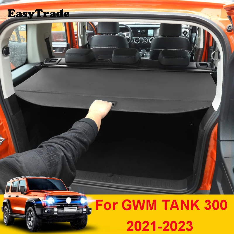 

For GWM WEY TANK 300 2021-2023 Accessories Car Trunk Cover Item Partition Shelter Storage Curtain Rear Cargo Organizer Racks