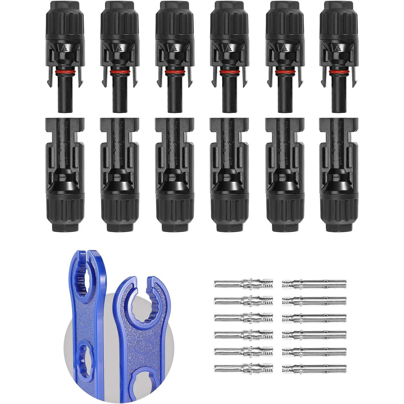 Solar Panel Rst Connector 12 PCS Solar Connectors with Spanners Solar Panel Cable Connectors 6 ...