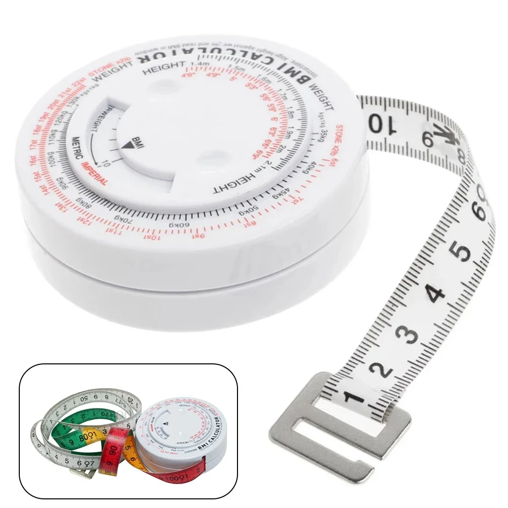 150cm Tape Measure Body Sewing Flexible Ruler BMI Body Mass Index Retractable Tape Calculator Diet Tape Measures Measuring Tools