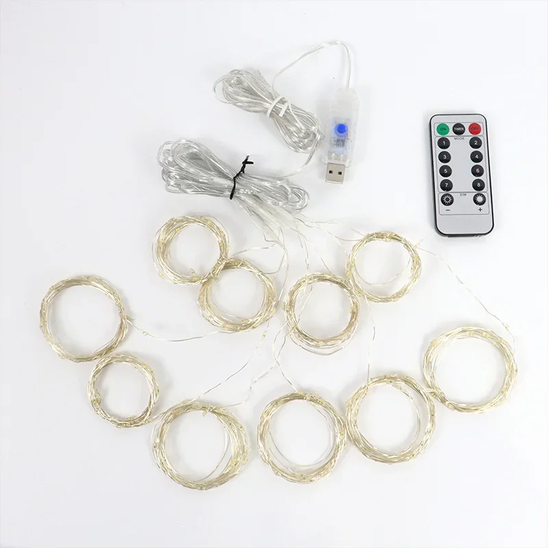 Description Picture 6 of itemNew Indoor Curtain Lights USB Powered 8 Modes LED Hanging String Lights Decor Christmas Tree Wedding Party Lighting Fairy Lights