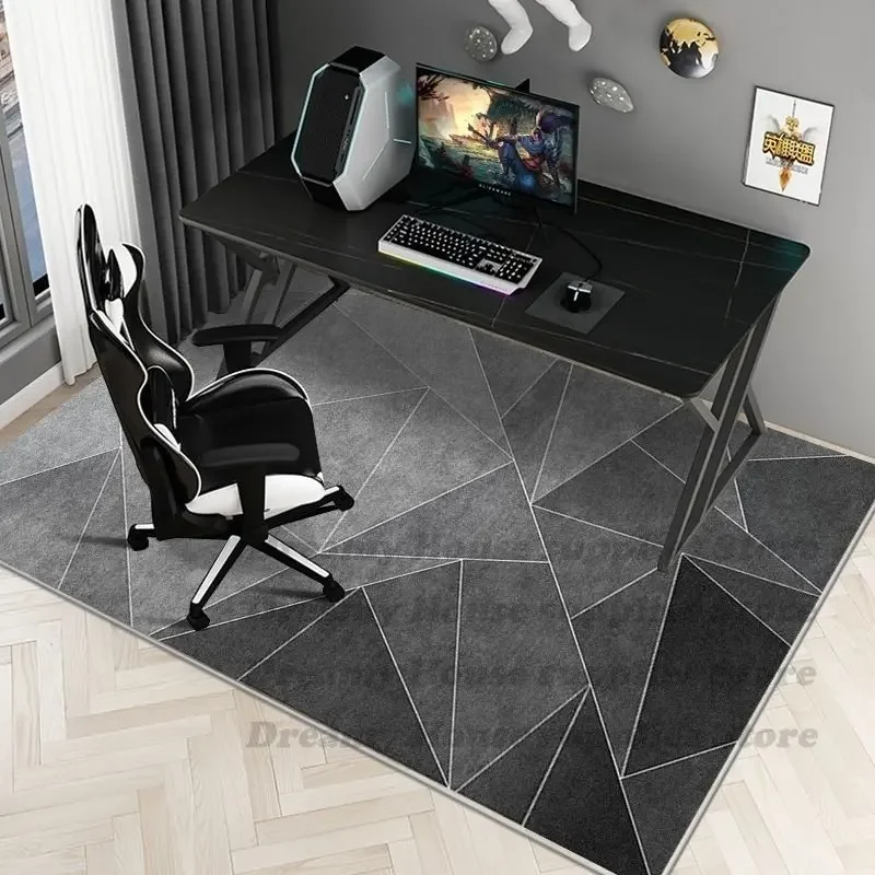 Modern Rectangular chair mat for bedroom study Antiskid Printed Carpet living room Geometric room decor area rugs Grey series 5
