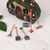 1Set Dollhouse Miniature Vintage Simulation Farm Tools Assembled Cart Agricultural Vehicle Model Garden Farming Tools DIY Decor 2