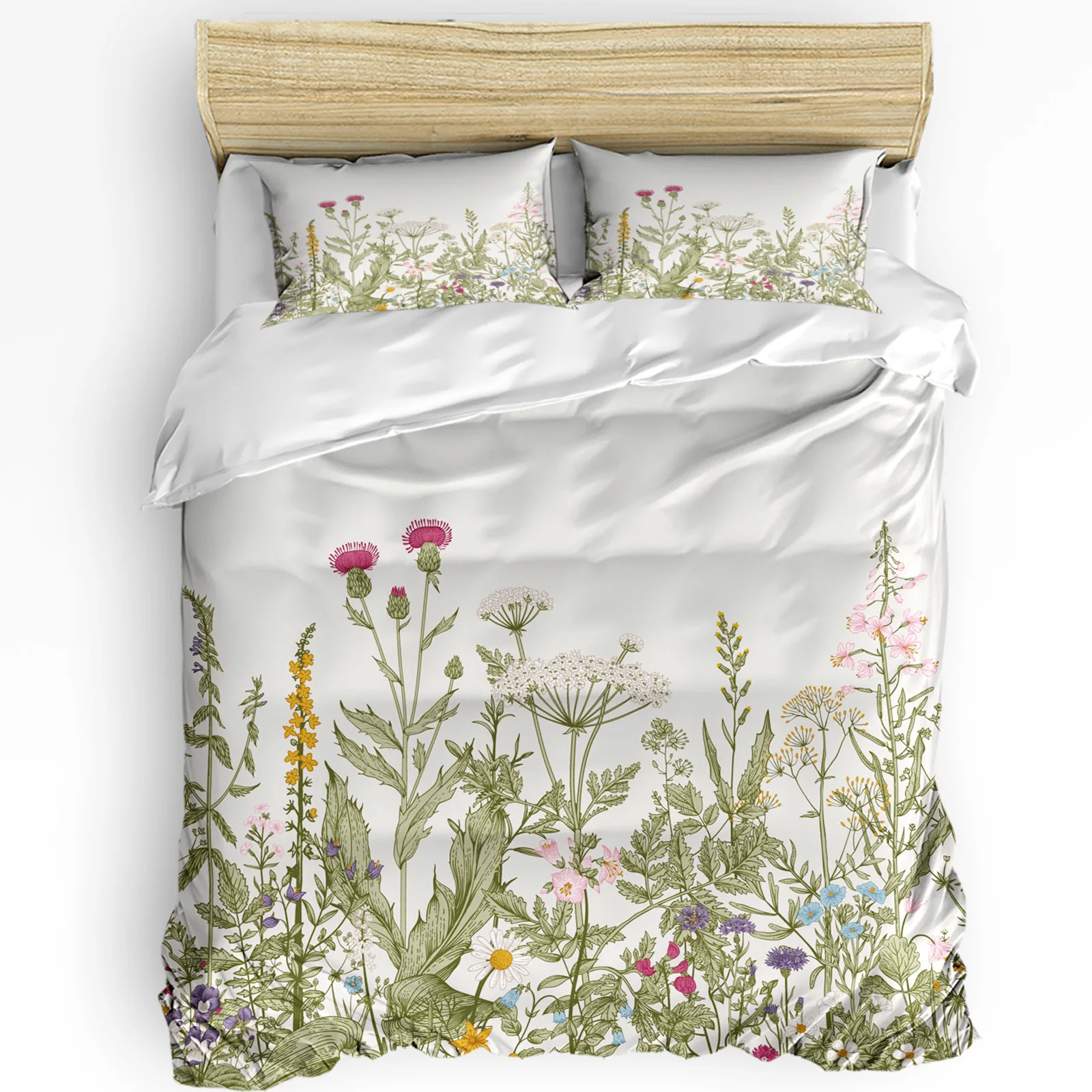 

Plant Flowers Leaves Retro Bedding Set 3pcs Boys Girls Duvet Cover Pillowcase Kids Adult Quilt Cover Double Bed Set Home Textile