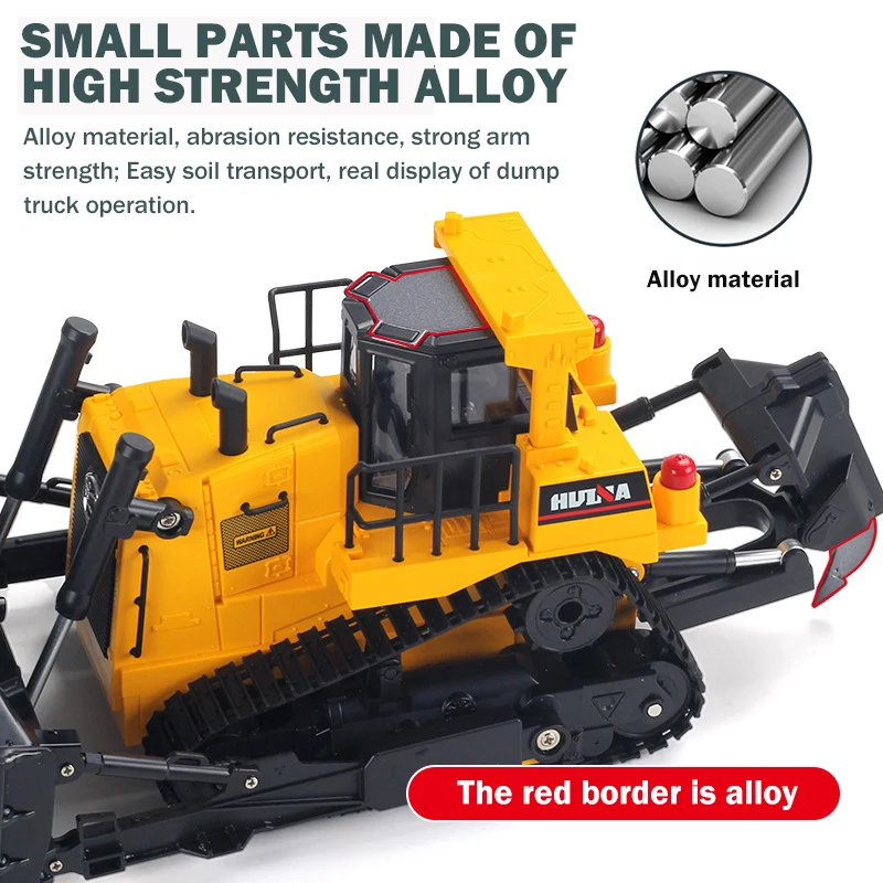HUINA 554 Car Toys 1:16 RC Truck  Model Remote Controlled Bulldozer Tractor crawler Engineering Car Toys for boys kids Gift 2