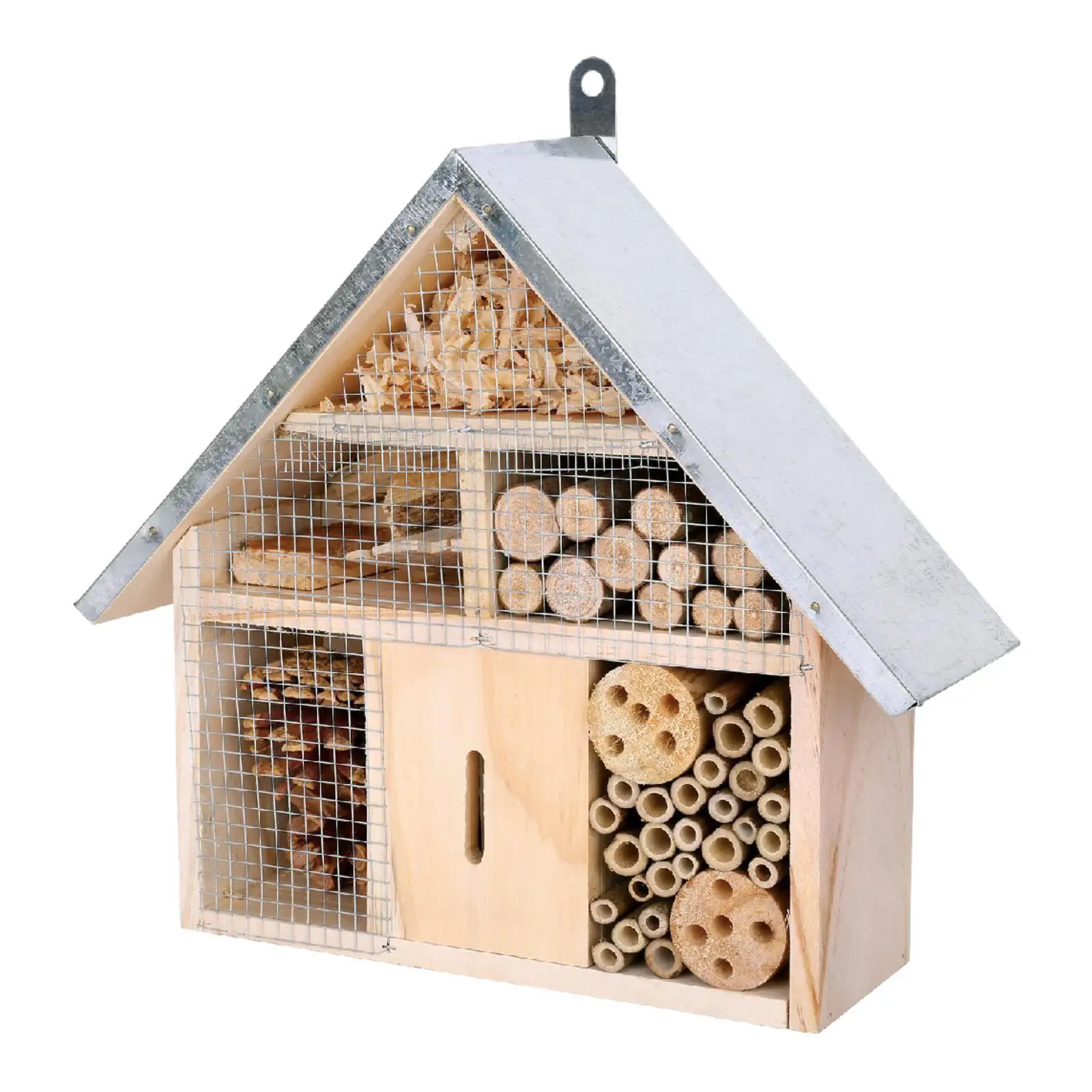 Wooden Bee House Breeding Natural Butterfly Hotel for Outdoor Fence