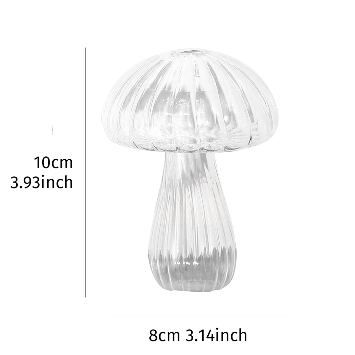 1PC, colored glass mushroom decorative vase, glass material indoor home decoration item, simple solid-color home decoration