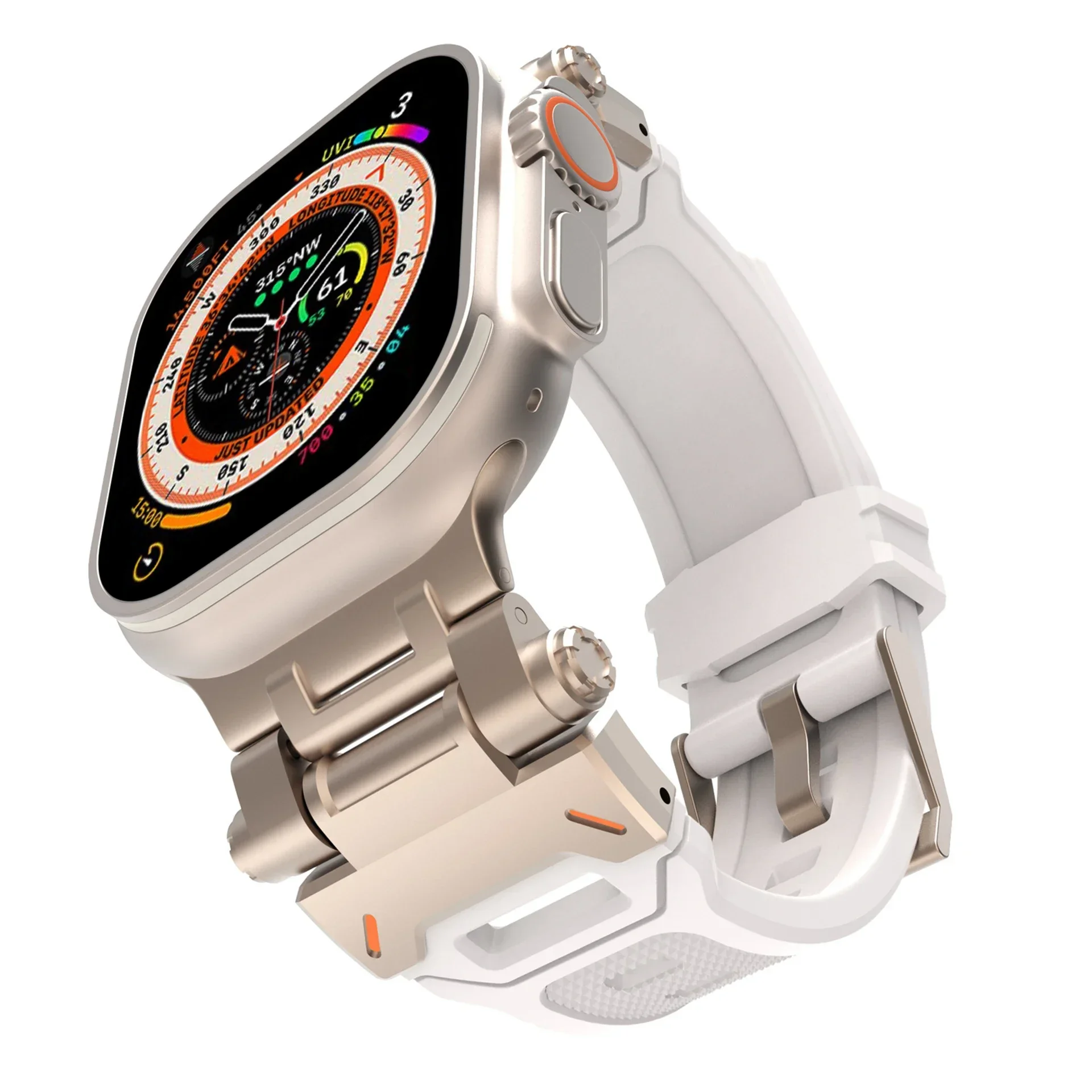 Titanium Color Silicone Sports Watch Band