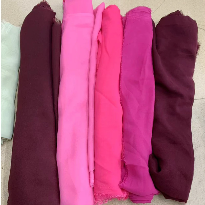 Red Burgundy Chiffon Fabric Pink Curtain Georgette 150cm/1.5m Width Outdoor Decoration Wedding Background Dress Material Textile