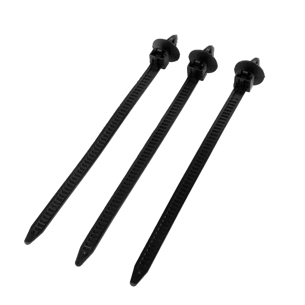 

14cm Cable Ties Clamp 30pcs 200mm Self-Locking Nylon Black For Car Strap Push Mount Wire Ties Retainer Durable