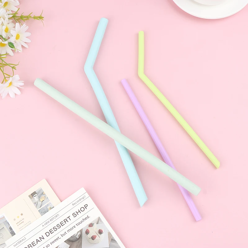10 Pièces Pailles Silicone Courbées, Pailles Silicone