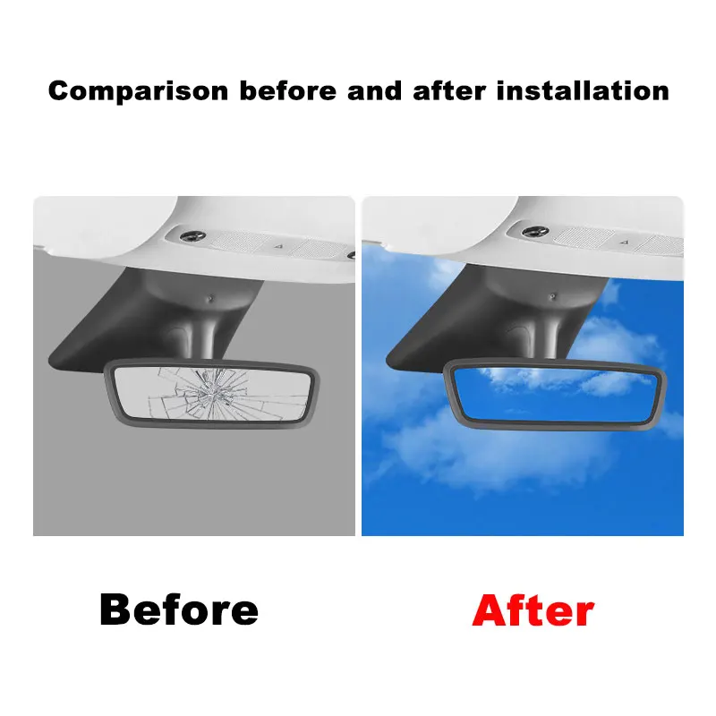 

For Tesla Model 3 YRearview Mirror Protector Trim interior Accessories Silicone Decor Frame White Pink Protection Strip