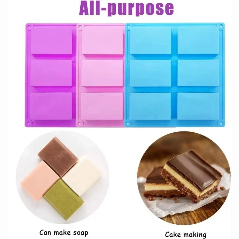 Description Picture 6 of item6 Cavity Soap Mold Square Silicone Mold for Making Soaps Rectangle DIY Handmade Soap Form Tray Cake Mould