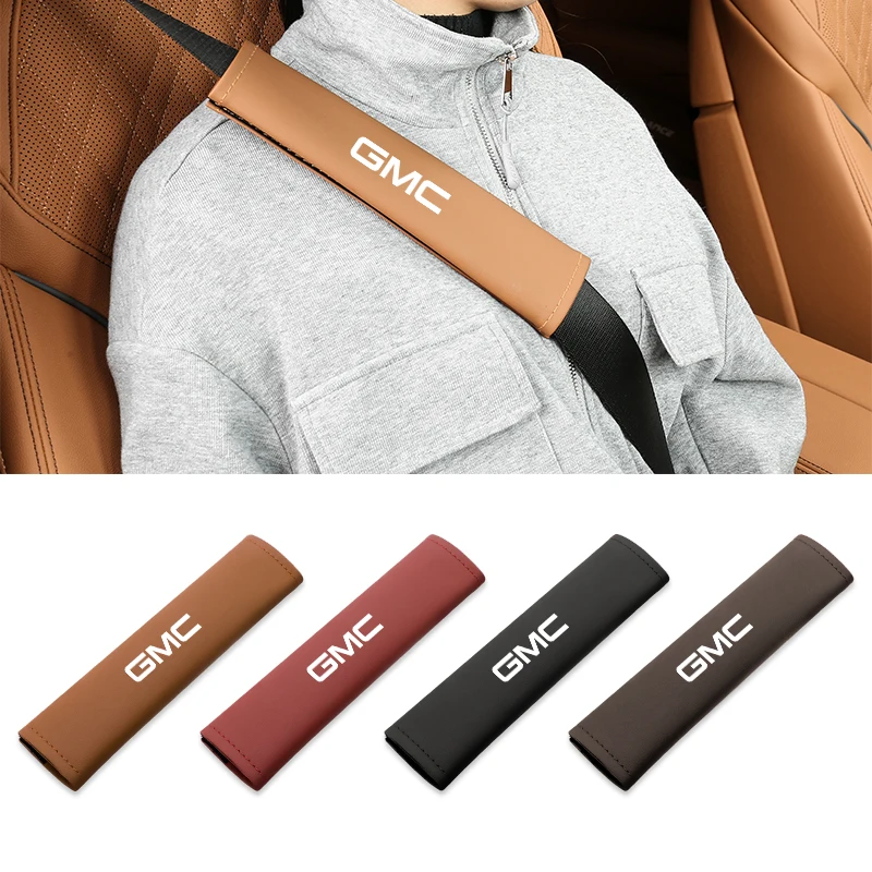 Car Seat Belt Cover Leather Safety Belt Shoulder Pads For GMC Typhoon