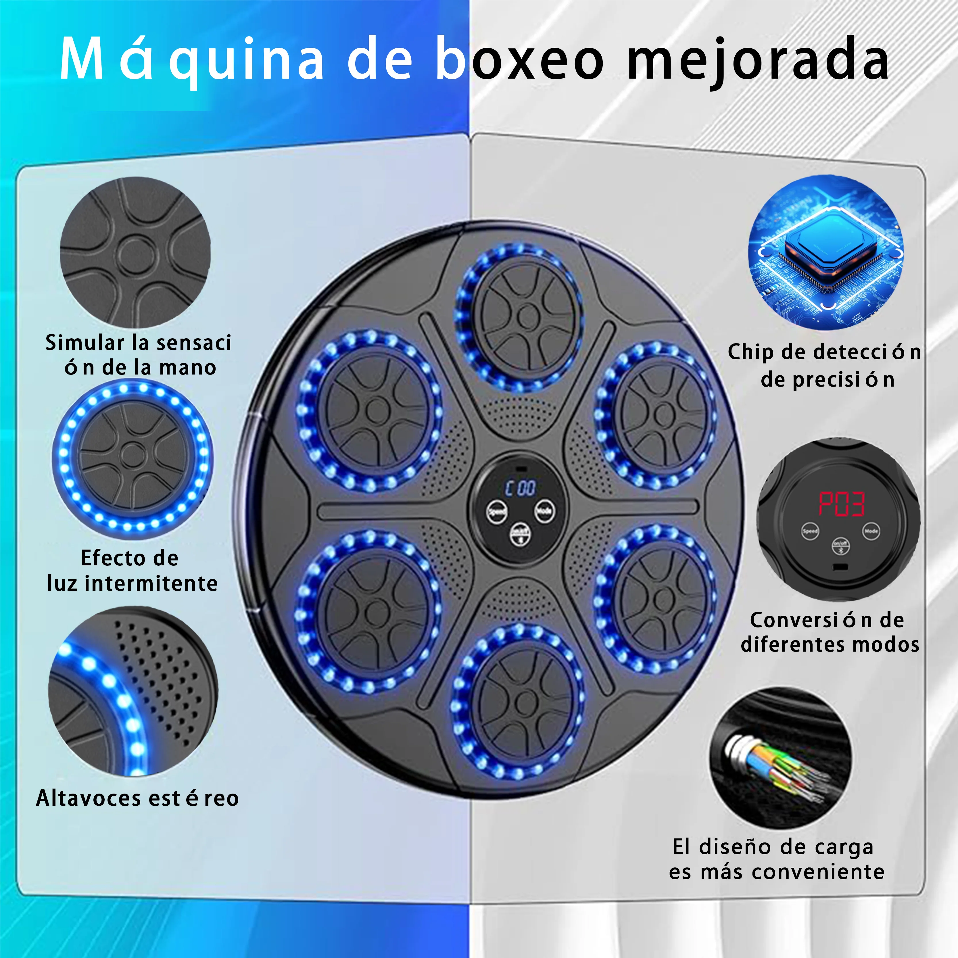 New Music Boxing Machine Smart Bluetooth Wall Mounted Music Boxing Trainer Gym Home Electronic Boxing Target Punching Equipment 6