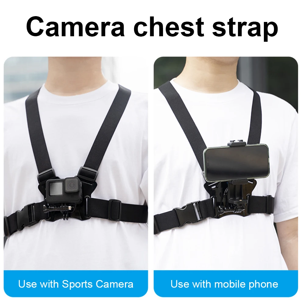 Harness Strap Holder Adjustable Mobile Phone Chest Strap Harness Mount Elastic Breathable With J-hook for DJI Osmo Action Camera