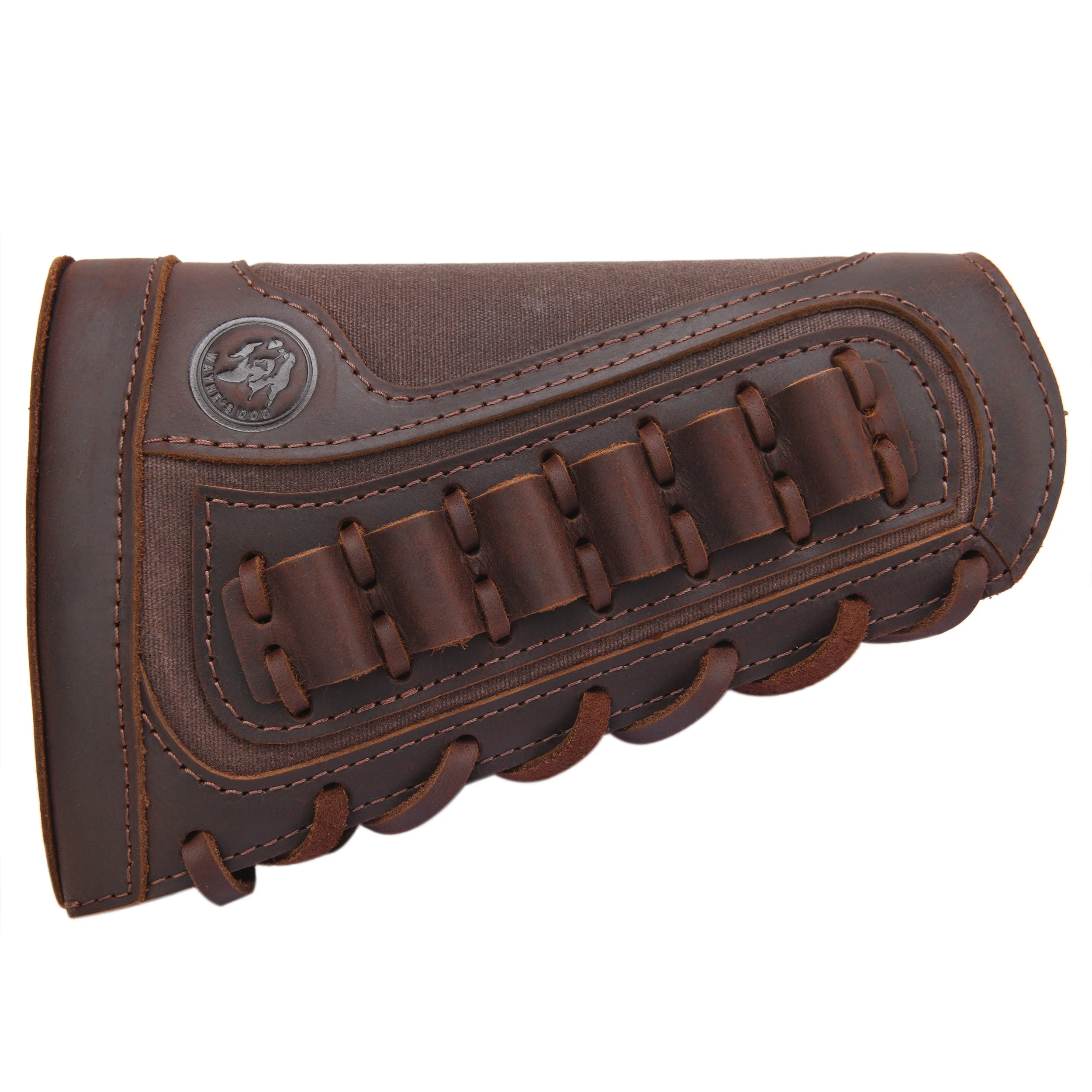 Vintage Leather Canvas Rifle Shotgun Ammo Buttstock Cheek Rest Pad Cover for .30/30, 357, 45-70 .22LR 12GA .308, 30-06, .44
