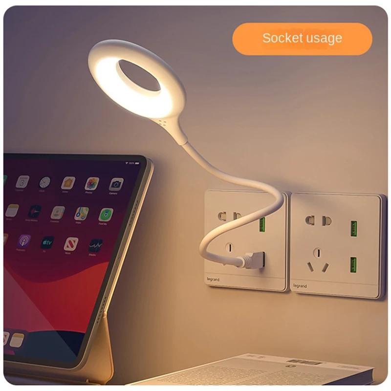 Portable LED book lamp USB soft desk lamp intelligent voice reading computer laptop ring eye protection lighting led light desk lamp book light mini led light