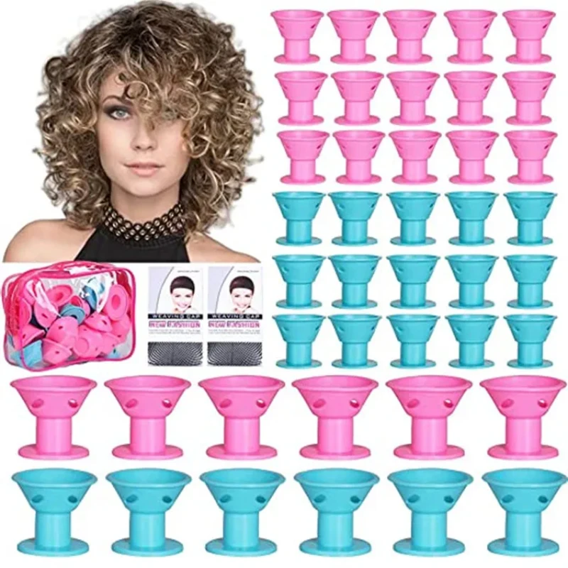 10Pcs Soft Rubber Silicone Heatless Twist Hair Rollers Clips No Heat Hair Curls DIY Styling Tools for Girl hair styling tool hair curling tools