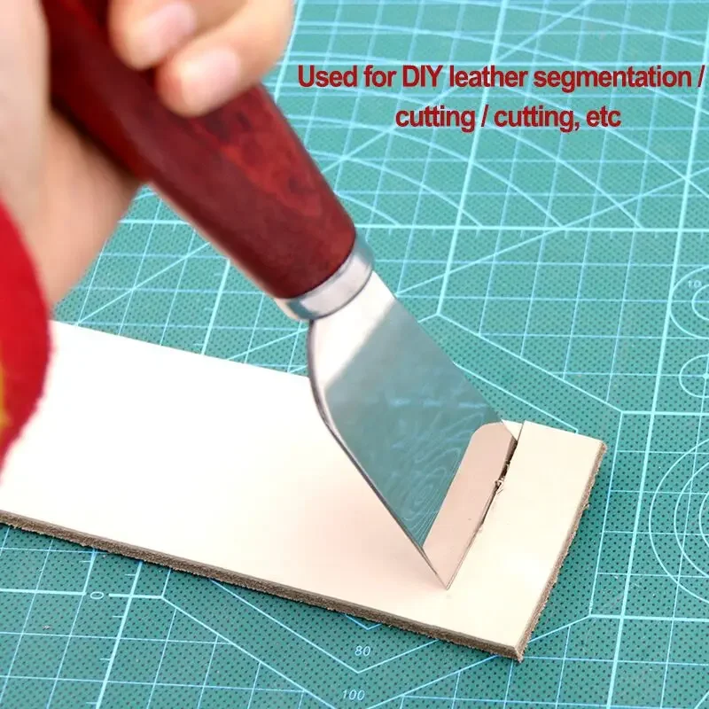 DIY Craft Leather Trimming Knife Carving Tool With Wooden Handle