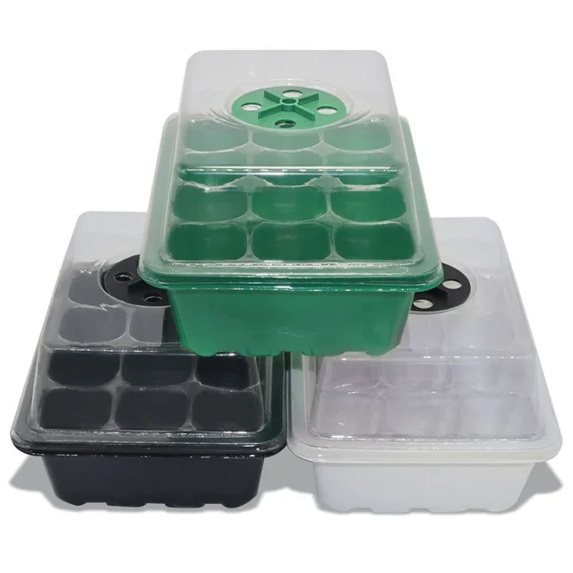 Cells Seed Starter Kit Növényi Magvak Grow Box Cseedling Tálcák Csírázási Doboz Kupolával És Alapja A Magok Növekedésének Indulásához - Image 4