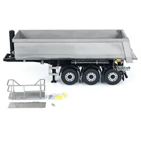 1/14 Metal RC Hydraulic Trailer 3 Axles for Remote Control Tractor Trucks Dumpers Cars DIY Model Finished Unpainted Toy TH23181 1