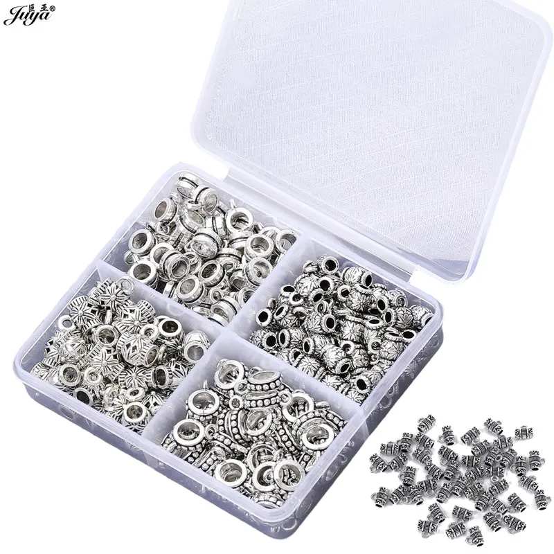 Verschiedene tibetische Bügelperlen Charms Verbinder Spacer Bead für Schmuckherstellung DIY Handarbeit Perlen Armband Zubehör