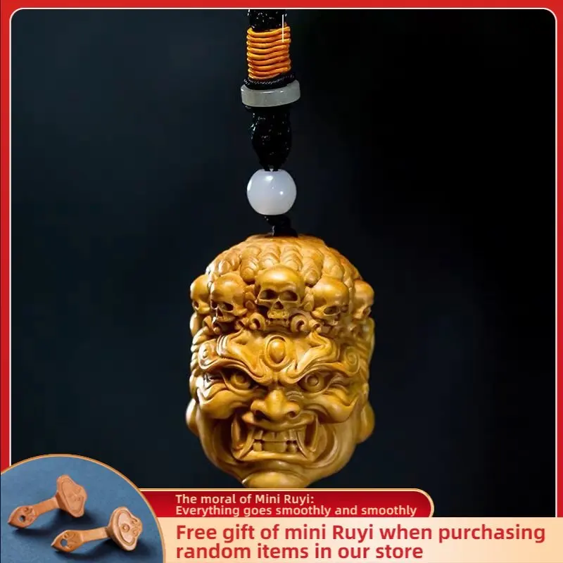 

Boxwood Cliff Cypress Wood Symbolize Auspiciousness The First of The Eight Ming Kings Carved Sculpture Car Hanging Ornament