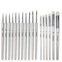 Premium Pearly White Miniature Paint Brush Set - Soft Goat Hair, Wooden Handles for Model Painting & Crafts 1