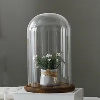 10*25cm Big Size Transparent Glass Dome Vase Home Decoration Antique Base Cover DIY Friend Birthday Gift Wedding Live Prop 1