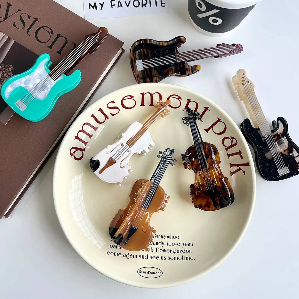 Frauen Haar Zubehör Neue Violine Bass Essigsäure Licht Luxus Hohe Pferdeschwanz Shark Clip Weiße Farbe Einfache Mode Haar Krallen