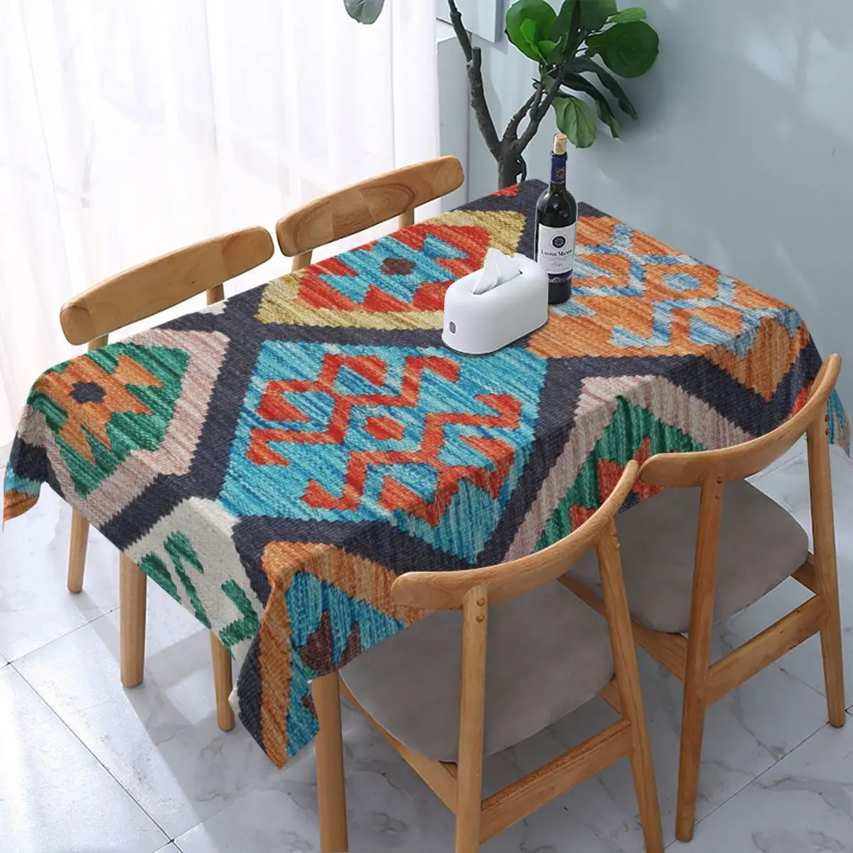 

Винтажная Турецкая скатерть Kilim, водонепроницаемая, винтажная, персидская, этническая, художественная скатерть для столовой