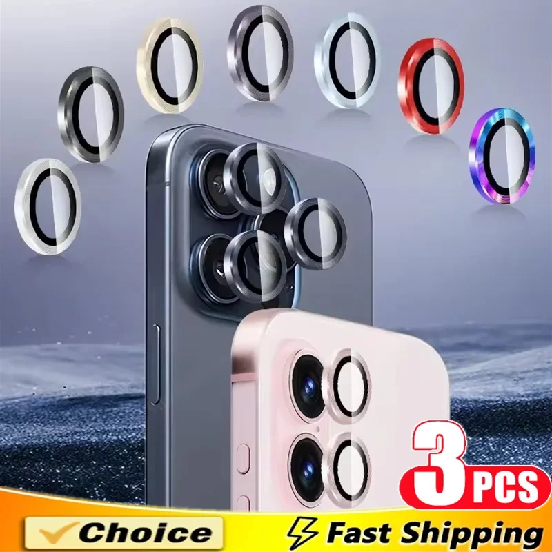 3Pcs Metal Lens Protector Glass - Premium Back Camera Protection Film