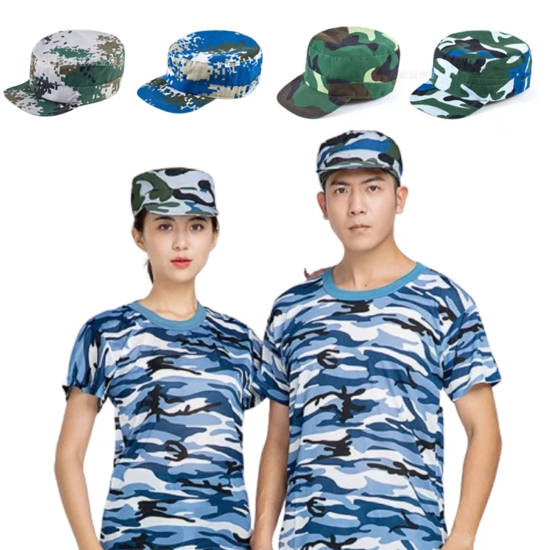 Adjustable Military Hat Men Women Army Cap Fishing Headwear Baseball Cap Casual Flat Top Caps Outdoor Camouflage Hat