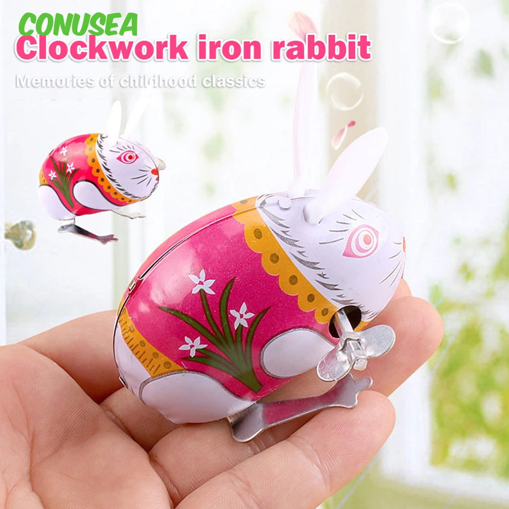 Clockwork Toy Funny Baby Toys Chain Iron Jumping Frog Cock Mouse Rabbit Puzzle Learning Education Children's Gift for kid Child