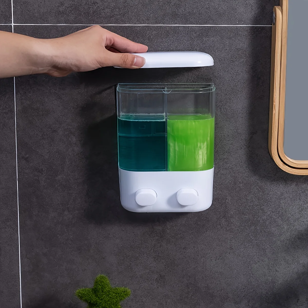 1pc-Shampoo and Lotion Easy-Press Bathroom Accessory Plastic Soap Dispenser for Kitchen Detergent