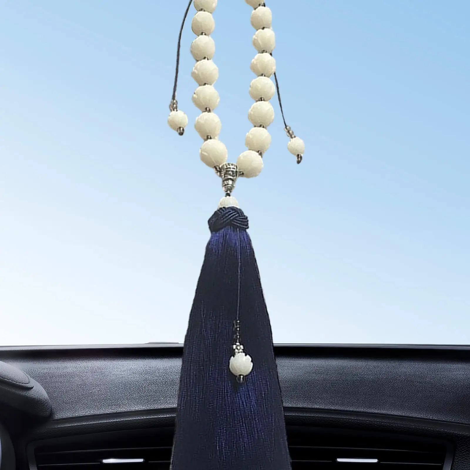 Lotus Beads Hanging Ornament Automotive Wall Car Rearview Mirror Pendant