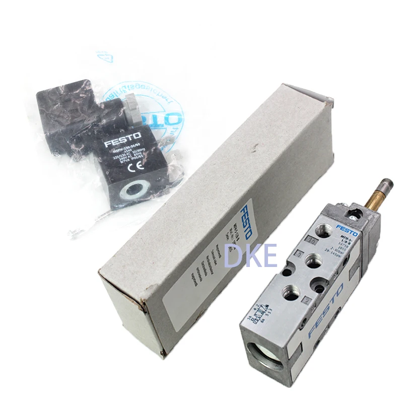 

FESTO MFH-5-1/8-B 19758 with coil 220V AC 24V DC 5/2 Way Monostable Die-cast Aluminium Tiger Classic Solenoid Valve