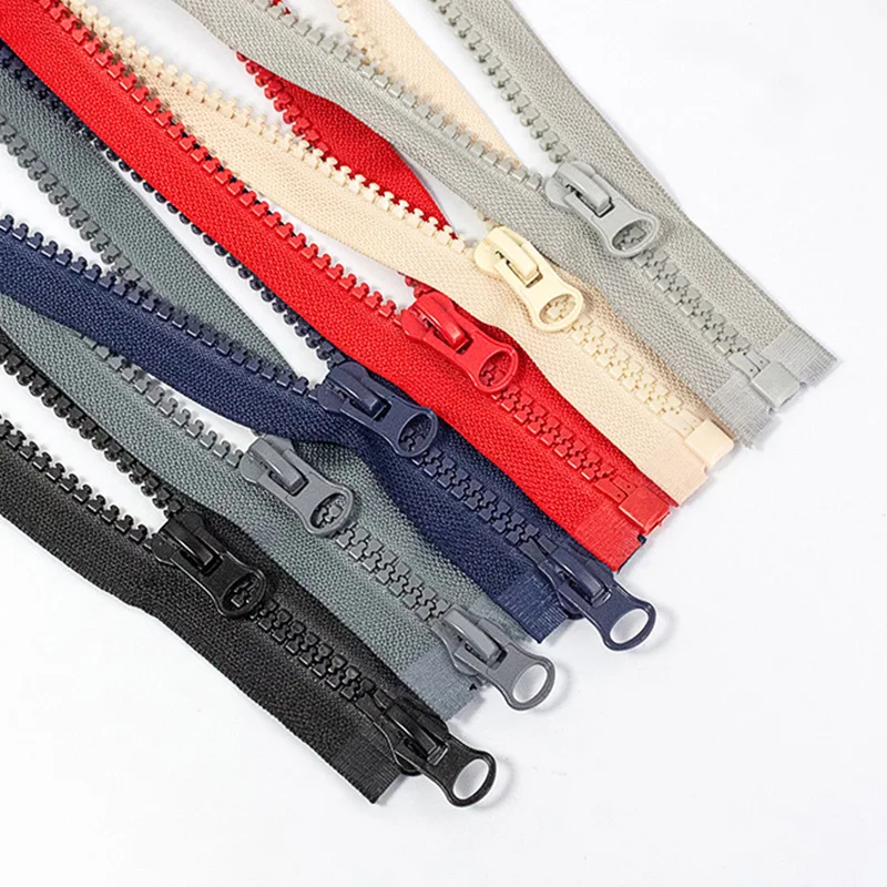 

New 50-100cm 8# Resin Zipper Single/Double Sliders Zippers Bag Pocket Open-End Zips Repair Kit DIY Sewing Garment Accessories