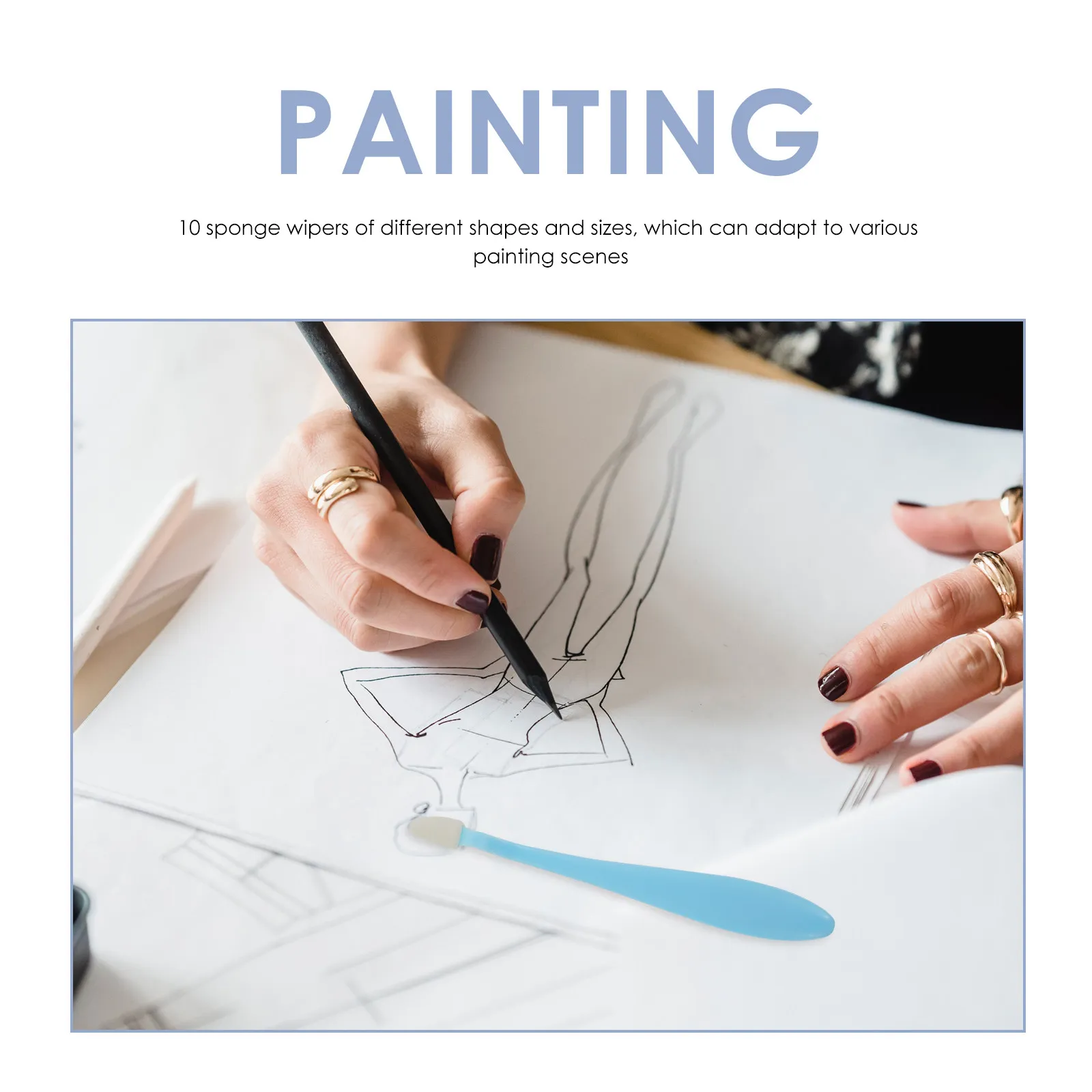 1 세트 스케치 스폰지 와이퍼 프리미엄 소재 휴대용 경량 교정 스케치 도구 아티스트 드로잉 용품 하이라이트 스머지