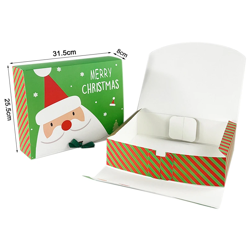Large Christmas Gift Packaging Box Santa Claus Candy Cookie Box 2024 Christmas Decoration for Home Xmas Noel New Year Party 2025