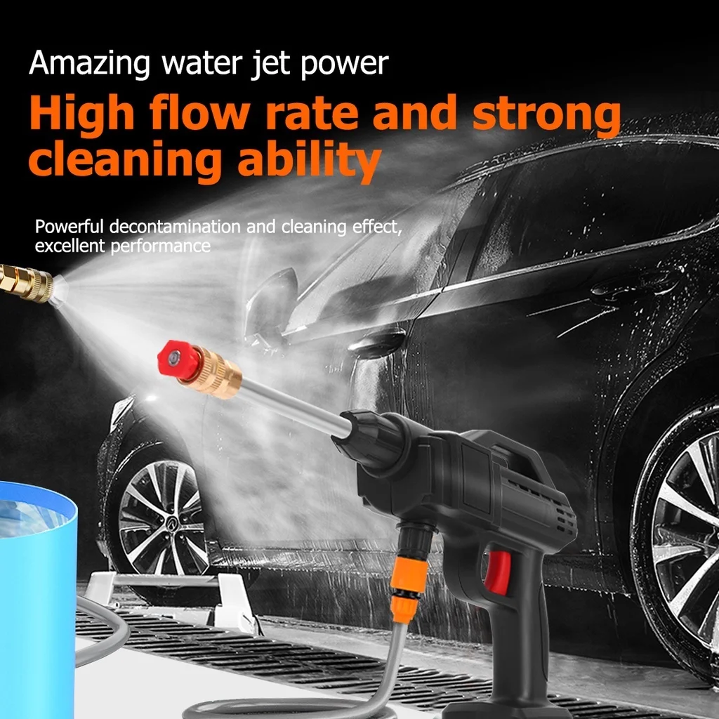 24V High Pressure Cordless Car Washer Wireless Spray Portable Water Gun  Cleaning Machine for Irrigation with Lithium Battery - AliExpress